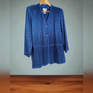 Vintage Stillo USA S Vivid Royal Blue Textured Top